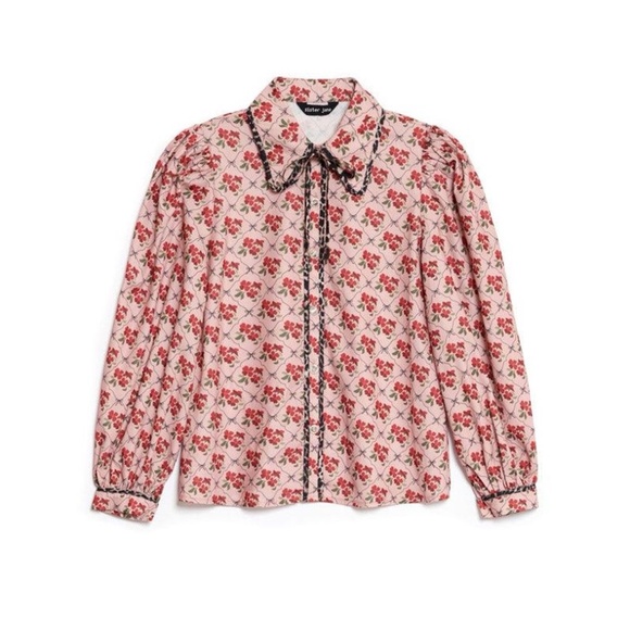 Sister Jane Tops - Sister Jane Lattice Floral Blouse